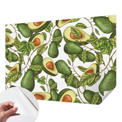Papel de parede autocolante com padrão de abacate