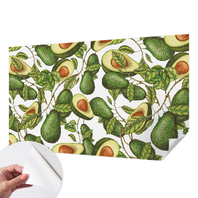 Papel de parede autocolante com padrão de abacate