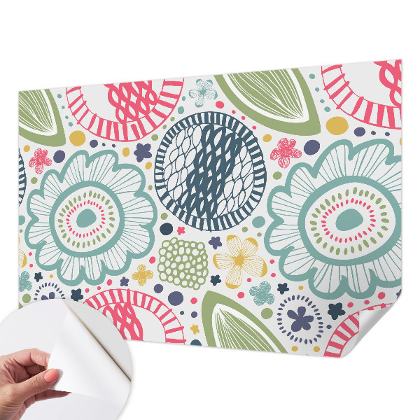 Autocolante de parede fotográfico com padrões florais