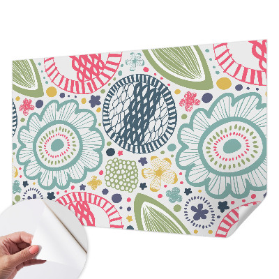 Autocolante de parede fotográfico com padrões florais