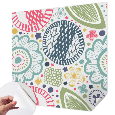 Autocolante de parede fotográfico com padrões florais