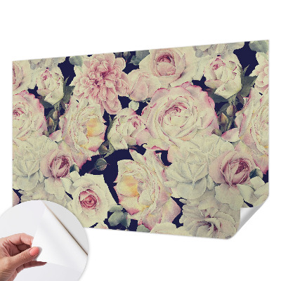 Papel de parede infantil com estampa de buquê de flores