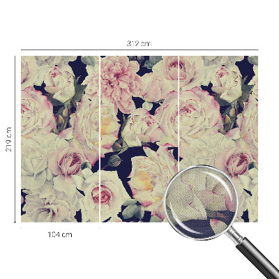 Papel de parede infantil com estampa de buquê de flores