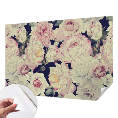 Papel de parede infantil com estampa de buquê de flores