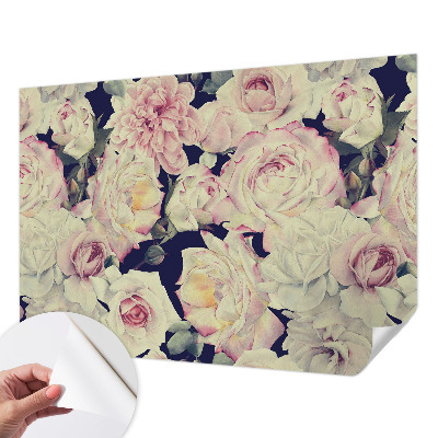 Papel de parede infantil com estampa de buquê de flores