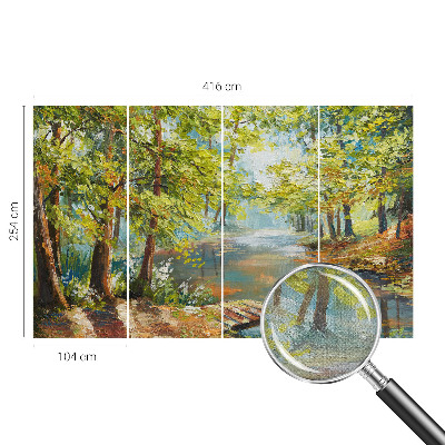 Papel de parede autocolante para quarto com estampa de lago idílico