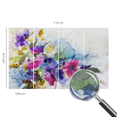 Papel de parede autocolante com estampa de flores abstratas