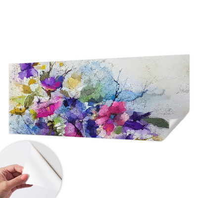 Papel de parede autocolante com estampa de flores abstratas