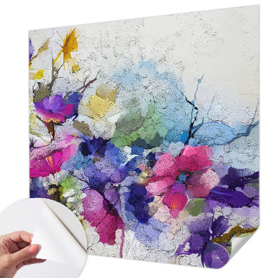 Papel de parede autocolante com estampa de flores abstratas