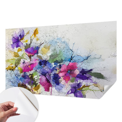 Papel de parede autocolante com estampa de flores abstratas