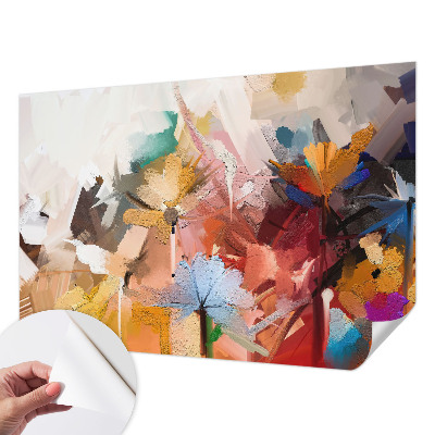 Papel de parede infantil com padrão abstrato floral
