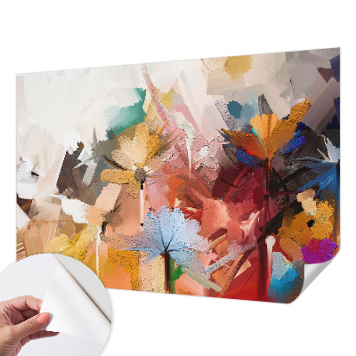 Papel de parede infantil com padrão abstrato floral