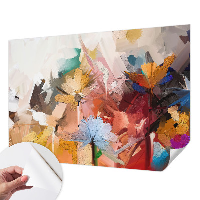 Papel de parede infantil com padrão abstrato floral