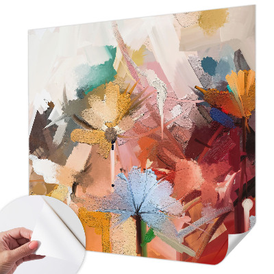 Papel de parede infantil com padrão abstrato floral