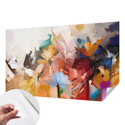 Papel de parede infantil com padrão abstrato floral
