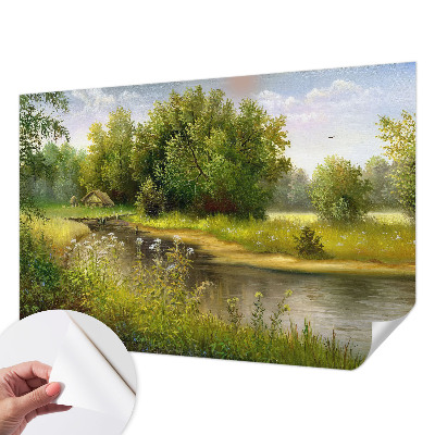Papel de parede para criança com estampa de paisagem rural