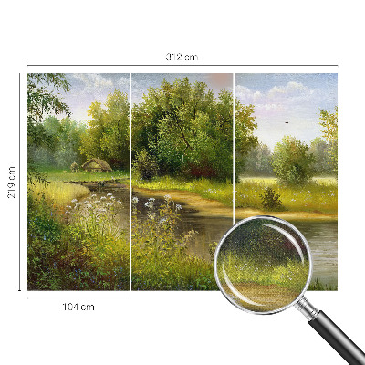 Papel de parede para criança com estampa de paisagem rural
