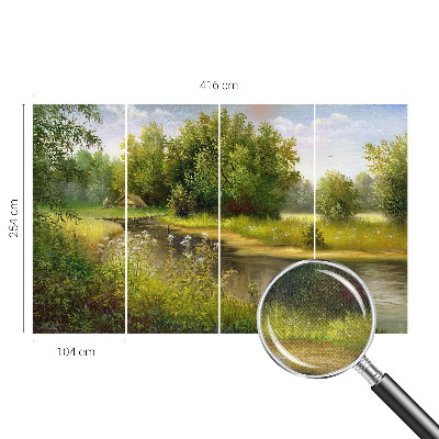 Papel de parede para criança com estampa de paisagem rural