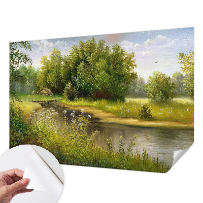 Papel de parede para criança com estampa de paisagem rural