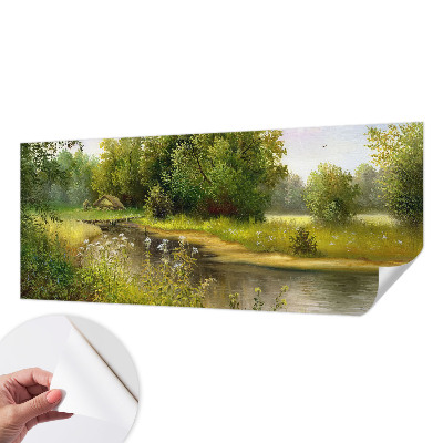 Papel de parede para criança com estampa de paisagem rural
