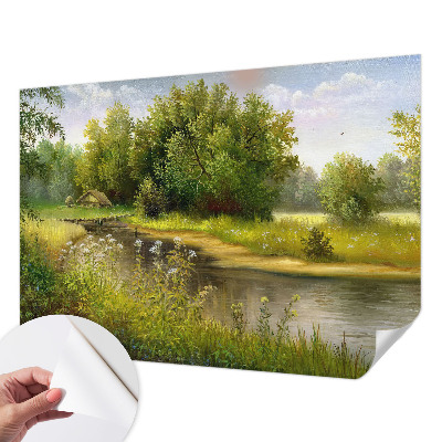 Papel de parede para criança com estampa de paisagem rural