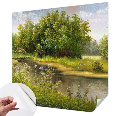 Papel de parede para criança com estampa de paisagem rural