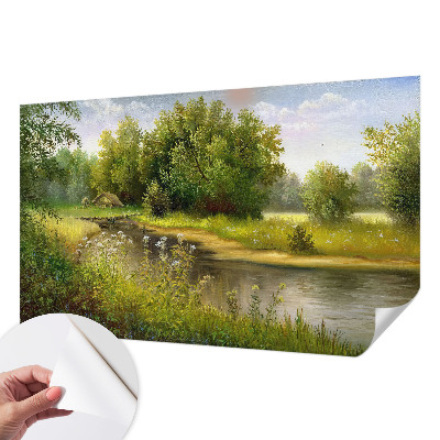 Papel de parede para criança com estampa de paisagem rural