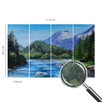 Papel de parede autocolante para sala paisagem montanhosa