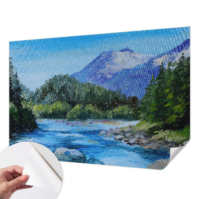 Papel de parede autocolante para sala paisagem montanhosa