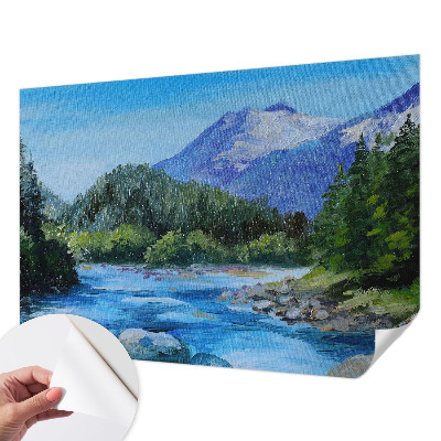 Papel de parede autocolante para sala paisagem montanhosa