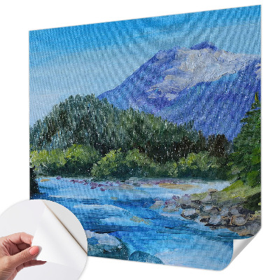 Papel de parede autocolante para sala paisagem montanhosa