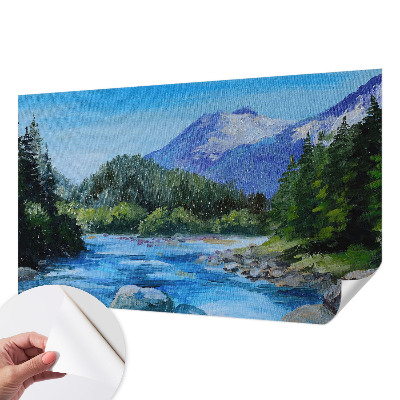 Papel de parede autocolante para sala paisagem montanhosa