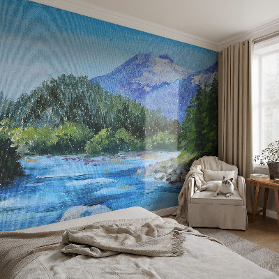Papel de parede autocolante para sala paisagem montanhosa