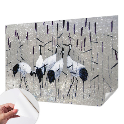 Papel de parede autocolante guindastes harmoniosos