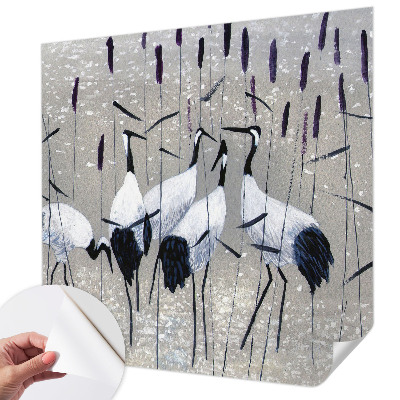Papel de parede autocolante guindastes harmoniosos
