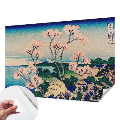 Papel de parede infantil com estampa de flores de cerejeira
