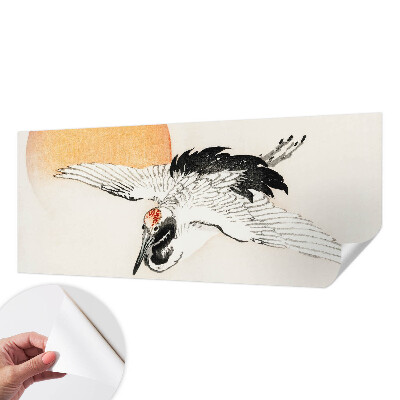 Papel de parede autocolante para quarto com estampa de guindaste elegante