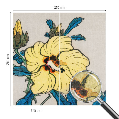 Papel de parede autocolante para quarto Flor amarela