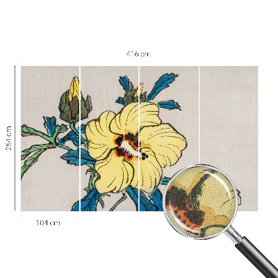 Papel de parede autocolante para quarto Flor amarela