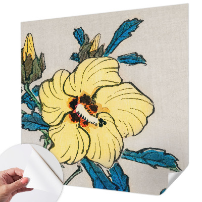 Papel de parede autocolante para quarto Flor amarela