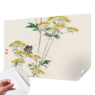 Autocolante de parede fotográfico com motivo de flores e elementos da natureza
