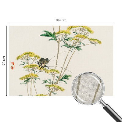 Autocolante de parede fotográfico com motivo de flores e elementos da natureza