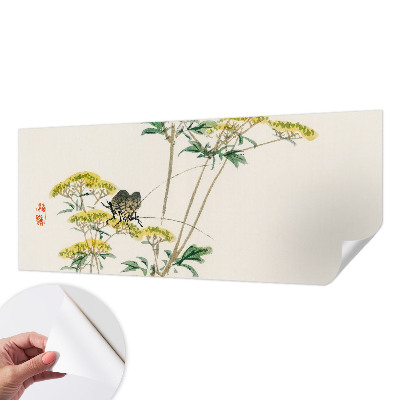 Autocolante de parede fotográfico com motivo de flores e elementos da natureza