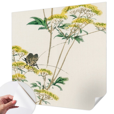 Autocolante de parede fotográfico com motivo de flores e elementos da natureza