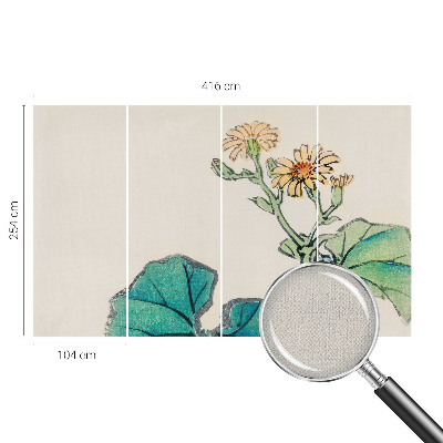 Papel de parede 3D Flor e folhas