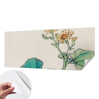 Papel de parede 3D Flor e folhas