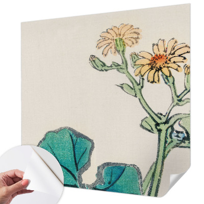 Papel de parede 3D Flor e folhas