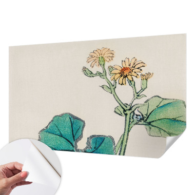 Papel de parede 3D Flor e folhas