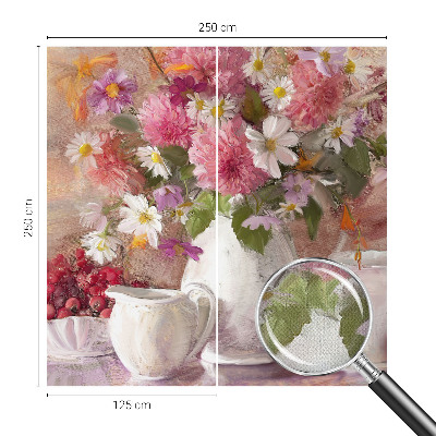Papel de parede autocolante com estampa de flores silvestres