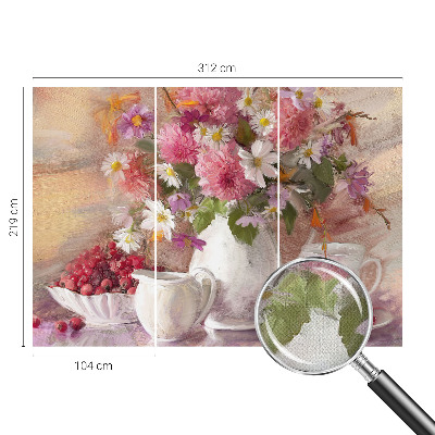 Papel de parede autocolante com estampa de flores silvestres